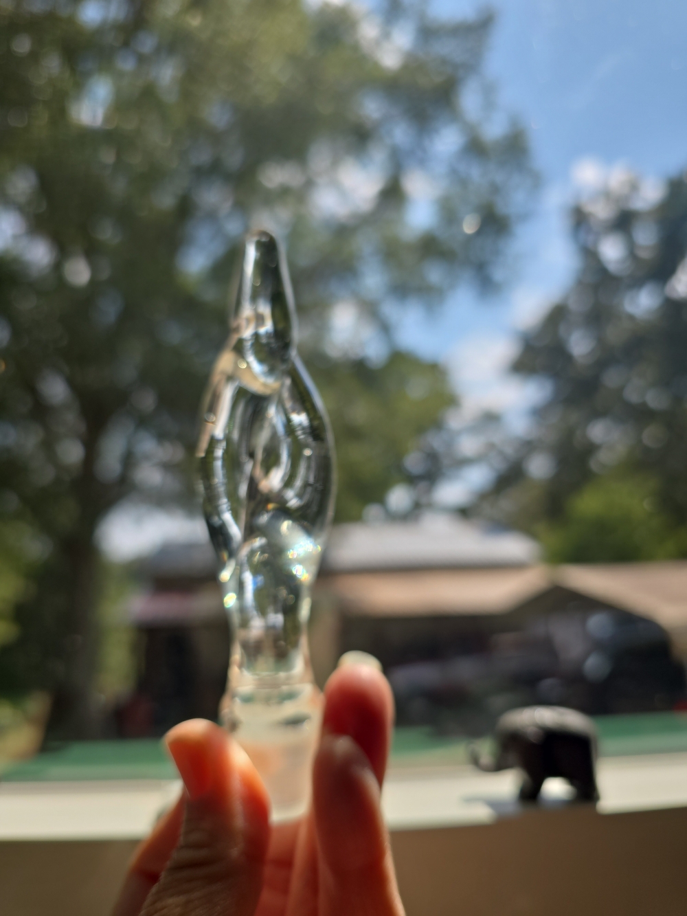 Clear Glass Decorative Sculpture - Elegant Clear Stopper